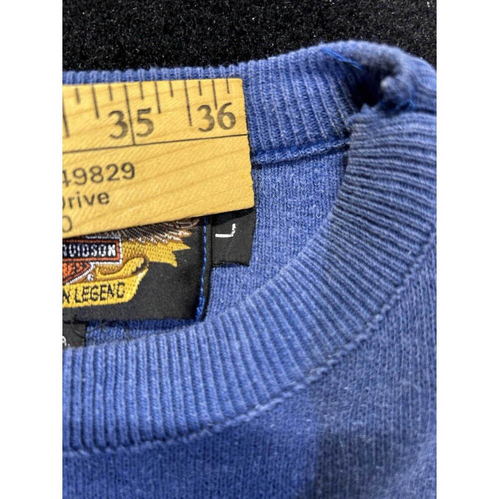 Vintage Harley Davidson Women's Blue Sweater Size Large 100% Cotton H3 - Picture 4 of 7
